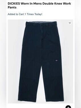 Dickies Men’s Dark Navy Double Knee Loose Fit Pants (excellent, 30x32)